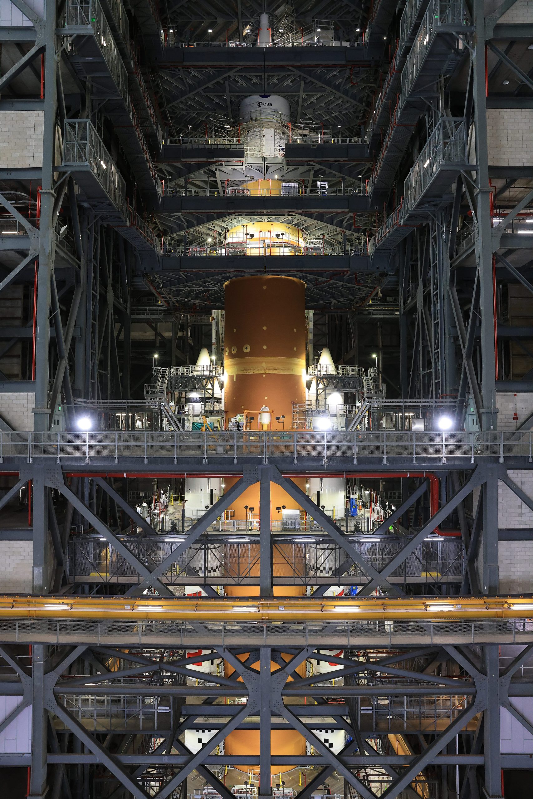 Artemis II Orion Spacecraft Stacked