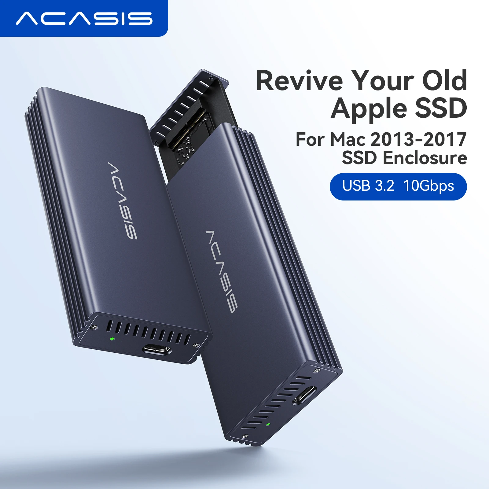 ACASIS USB C 3.2 SSD 외장 케이스, M.2 NVMe SSD용, 12+16핀